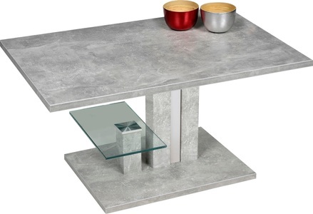 Pro-Line, PRO Line Couchtisch »Bergamo«, höhenverstellbar mit Lift, PRO Line Couchtisch »Bergamo«, höhenverstellbar, Ablageboden aus Glas, Platte und Gestell aus Holz