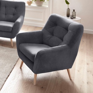exxpo - sofa fashion, exxpo - sofa fashion Sessel, exxpo - sofa fashion Sessel »Scandi, Loungesessel mit tollem Sitzkomfort, hochwertige Polsterung« bequem, hohe Holzfüsse