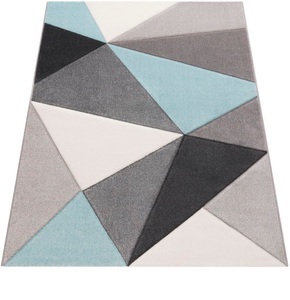 PACO HOME, Teppich, »Lara 237«, Paco Home, rechteckig, Höhe 18 mm, maschinell gewebt, Paco Home Teppich »Lara 237«, rechteckig, 16 mm Höhe, Kurzflor, modernes geometrisches Design, mit Konturenschnitt