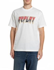 Replay T-Shirt mit Frontprint, reine Baumwolle