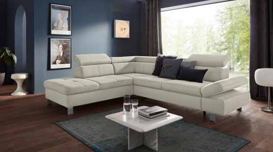 exxpo - sofa fashion, exxpo - sofa fashion Ecksofa, mit Kopf- bzw. Rückenverstellung, wahlweise mit Bettfunktion und Bettkasten