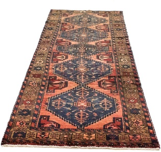 MorgenLand, morgenland Wollteppich »Hamadan Teppich handgeknüpft blau«, rechteckig, 8 mm Höhe, handgeknüpft, 