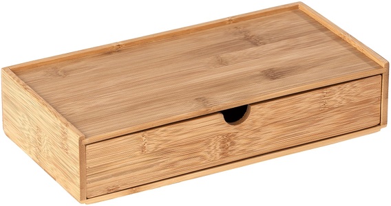 Wenko, Wenko Box , Terra , Braun , Holz , Bambus , massiv , 28x6x14 cm , Natur,Echtholz , 004332052708, WENKO Duschablage »Box Terra mit Schublade«