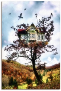 Artland, Artland Wandbild »Das Baumhaus«, Landschaften, (1 St.), in vielen Grössen & Produktarten - Alubild / Outdoorbild für den Aussenbereich, Leinwandbild, Poster, Wandaufkleber / Wandtattoo auch für Badezimmer geeignet, Artland Wandbild »Das Baumhaus«, Landschaften, (1 St.), als Alubild, Leinwandbild, Wandaufkleber oder Poster in versch. Grössen