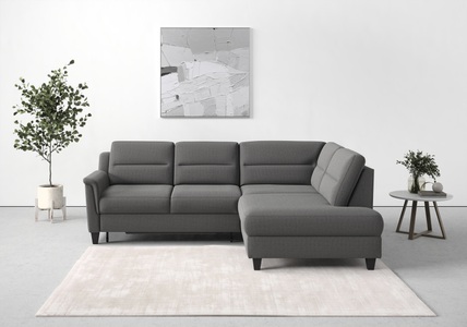 sit&more Ecksofa »Farö«, inklusive Federkern, mit wengefarbenen Füssen, wahlweise mit Bettfunktion und Bettkasten