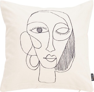done.® Kissenhülle »Velour Print Line Drawing«, (1 St.), Beidseitig bedruckte Kissenhülle