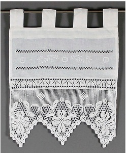 HOSSNER - ART OF HOME DECO, HOSSNER - ART OF HOME DECO Scheibengardine »Traunsee«, m. Stickerei, Hohlsaum u. Häkelspitze, 