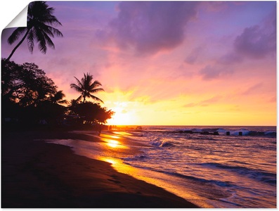 Artland, Artland Wandbild »Tropischer Strand«, Artland Wandbild »Tropischer Strand«, Sonnenaufgang & -untergang, (1 St.), als Alubild, Outdoorbild, Leinwandbild, Poster, Wandaufkleber