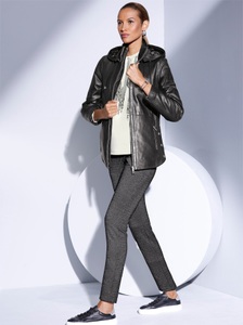 Mainpol Lederjacke mit Kapuze