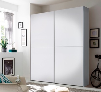 home24, home24 Schwebetürenschrank Niceville II, P & B Schwebetürenschrank in weiss , weiß , Holzwerkstoff , 2 Fächer , 170x195x60 cm , Dekorfolie,Nachbildung , 002522005609