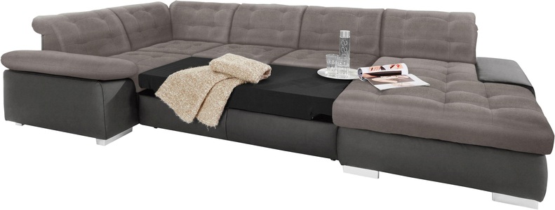 SIT&MORE, sit&more Wohnlandschaft, sit&more Wohnlandschaft »Ontario U-Form« XXL, wahlweise mit Bettfunktion