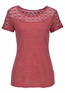 VIVANCE, Vivance T-Shirt, Vivance T-Shirt, mit weicher Häkelspitze