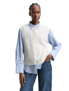 TOM TAILOR Denim Strickjacke, mit Knopfleiste