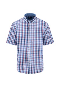 FYNCH-HATTON, FYNCH-HATTON Kurzarmhemd im Karo-Look und mit Button-Down-Kragen