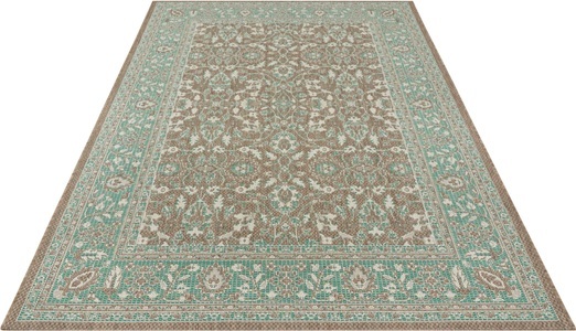 BOUGARI, Teppich, »Konya«, bougari, rechteckig, Höhe 4 mm, maschinell gewebt, NORTHRUGS Teppich »Konya«, rechteckig, 4 mm Höhe, Orient Optik, Robust, Pflegeleicht, Flachgewebe