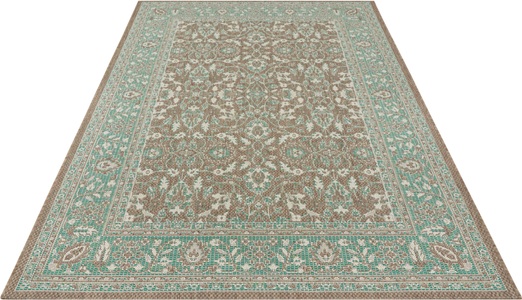 BOUGARI, Teppich, »Konya«, bougari, rechteckig, Höhe 4 mm, maschinell gewebt, NORTHRUGS Teppich »Konya«, rechteckig, 4 mm Höhe, Orient Optik, Robust, Pflegeleicht, Flachgewebe