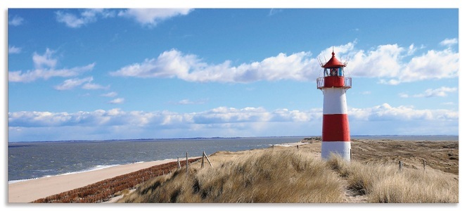 Artland, Artland Küchenrückwand »Leuchtturm Sylt«, Artland Küchenrückwand »Leuchtturm Sylt«, (1 tlg.), Alu Spritzschutz mit Klebeband, einfache Montage