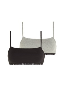 Calvin Klein, Calvin Klein 1996 COTTON 2PKS BH Damen, Calvin Klein Underwear Bralette »UNLINED BRALETTE 2PK«, mit klassischem CK-Logobündchen