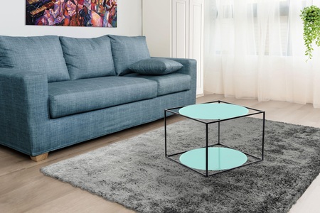 Kayoom, Kayoom Beistelltisch »Cody«, Kayoom Beistelltisch »Cody, Beistelltisch in Würfelform, offenes, modernes Design«, (1 St.), moderne Kubusform mit runden Ablageflächen aus Glas