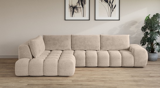 INOSIGN, INOSIGN Ecksofa »AZITA«, lose Rückenkissen, moderne Steppung, INOSIGN Ecksofa »AZITA Designsofa, elegant und bequem L-Form«, lose Rückenkissen, traumhafte Steppung, Masse B/T/H: 352/210/72 cm