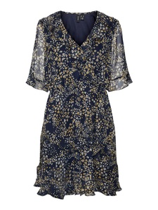 VERO MODA, Vero Moda Blusenkleid »VMDORA KAYA 2/4 SHORT DRESS WVN GA«, mit Volant am Saum, 