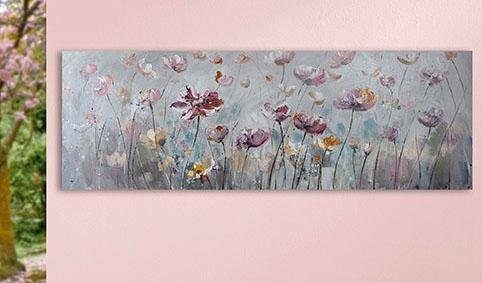 Gilde, GILDE Leinwandbild »Blütenwiese«, GILDE Leinwandbild »Blütenwiese«, (1 St.), handbemalt, dekorativ im Wohnzimmer & Schlafzimmer
