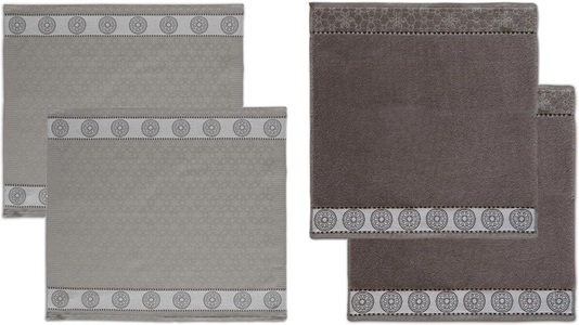 DDDDD, Geschirrtuch »Lace«, (Set, 4 tlg.), Combiset: 2 Küchentücher & 2 Geschirrtücher, DDDDD Geschirrtuch »Lace«, (Set, 4 tlg.), Combiset: 2 Küchentücher & 2 Geschirrtücher