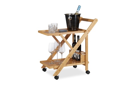 relaxdays Servierwagen »mit 2 Ablagen 70 x 40.5 x 65 cm«