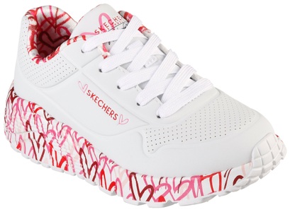 SKECHERS KIDS, Skechers Kids Sneaker »UNO LITE«, mit bedruckter Sohle, Skechers Sneaker »UNO LITE-LOVELY LUV« , Schnürschuh mit bedruckter Sohle, Grössenschablone zum Download