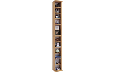 VCM, Holz CD DVD Stand Aufbewahrung Standregal Bücherregal Deko Regal Bigol Holz CD DVD Stand Aufbewahrung Standregal Bücherregal Deko Regal Bigol, VCM - Holzregal stehend | platzsparender CD Schrank für 204 CDs oder 72 DVDs Maße: H. 180 x B. 21 T. 20 cm Elegantes DVD Regal Blu-Ray Regal, One Size, Buche