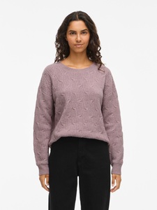 Vila Strickpullover »VILASSIA O-NECK L/S CABEL KNIT TOP -NOOS«