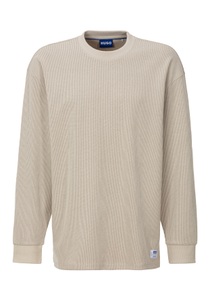 HUGO Blue Langarmshirt »Nuwolo«, mit Logo-Badge