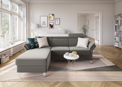SIT&MORE, sit&more Ecksofa, sit&more Ecksofa »Vincenzo L-Form«, inklusive Kopfteilverstellung, wahlweise mit Bettfunktion, Bettkasten