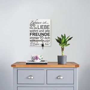 Artland, Artland Schlüsselbrett »Wo die Liebe wohnt«, Artland Hakenleiste »Wo die Liebe wohnt«, MDF