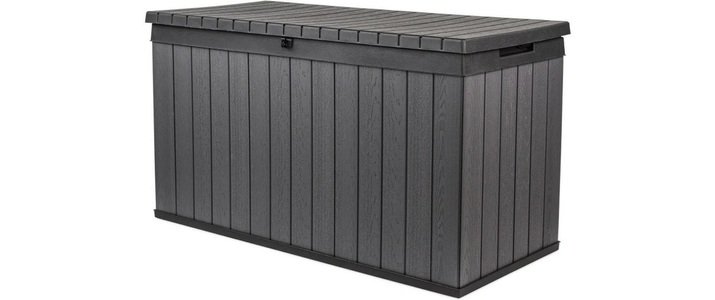 Keter, Keter Darwin Box 570L, grau/schwarz 142.9 x 65.5 78.2 cm, Keter Darwin Box 570L, grau/schwarz 142.9 x 65.5 78.2 cm Aufbewahrungsbox