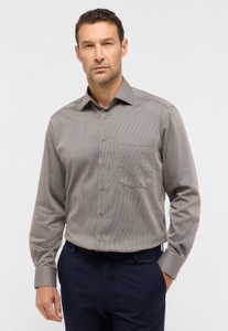 ETERNA Mode GmbH, COMFORT FIT Hemd in cognac strukturiert, Eterna Langarmhemd »COMFORT FIT«