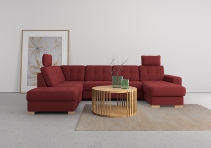 SIT&MORE, sit&more Wohnlandschaft, wahlweise mit Bettfunktion und Bettkasten, sit&more Wohnlandschaft »Quincy U-Form«, wahlweise mit Bettfunktion und Bettkasten