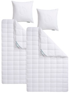 F.A.N. FRANKENSTOLZ, Kunstfaserbettdecken + Kopfkissen, »Wellness Line«, f.a.n. Frankenstolz, 4-Jahreszeiten, Füllung: Polyester, fan Kunstfaserbettdecke + Kopfkissen »Wellness Line«, (Spar-Set, 4 St.), kochfeste Qualität für hohen Hygieneanspruch