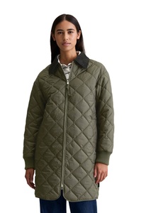 Marc O'Polo DENIM Steppmantel, relaxed fit, 2-Wege-Reissverschluss, Cord-Kentkragen