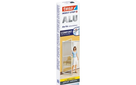 Tesa, tesa Comfort Alu 55192-03 Fliegengitter (L x B) 2200 mm x 1000 mm Anthrazit 1 St., tesa Fliegengitter Insektenschutz Alu Comfort Tür 1 x 2.2m