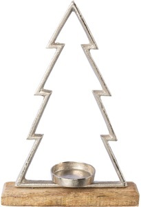 Creativ Deco, Creativ deco Teelichthalter »Weihnachtsdeko«, (1 St.), auf hochwertiger Mangoholzplatte, in Tannenbaum-Form, Höhe ca. 34 cm, Creativ deco Teelichthalter »Weihnachtsdeko«, (1 St.), auf hochwertiger Mangoholzplatte, in Tannenbaum-Form, Höhe ca. 34 cm