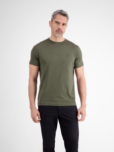 LERROS Rundhalsshirt mit Logo Stickerei