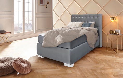 Leonique Boxspringbett »Rumba«, Taschenfederkern-Matratze in Härtegrad 3, in 4 Breiten, incl. Topper