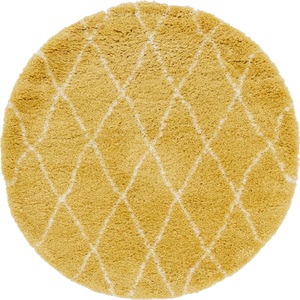 Myflair Möbel & Accessoires, Myflair Möbel & Accessoires Teppich »Temara Shag«, rund, 51 mm Höhe, Myflair Möbel & Accessoires Hochflor-Teppich »Temara Shag Lagerräumung«, rund, 51 mm Höhe, gewebt, Rauten Design, weich & kuschelig