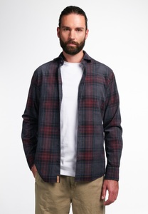 Eterna, ETERNA LANGARM HEMD REGULAR FIT UPCYCLING SHIRT CORD GRAU KARIERT, Eterna Langarmhemd »REGULAR FIT«