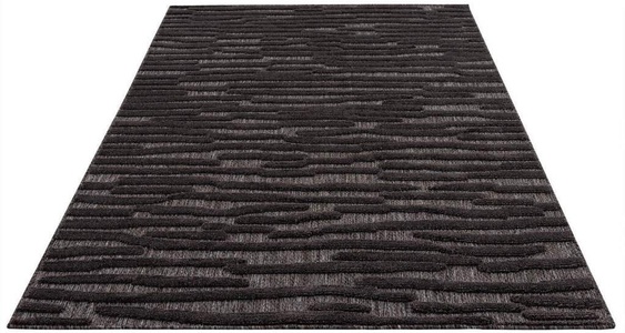 Carpet City, Carpet City Teppich »SANTORINI 58394«, rechteckig, 5 mm Höhe, 3D-Design: Flor erzeugt ein Hoch-Tief-Effekt, In- und Outdoor geeignet, Carpet City Teppich »In-& Outdoorteppich Santorini 58394, 3D-Effekt, Streifen«, rechteckig, 5 mm Höhe, Wetterfest & UV-beständig für Terrasse, Balkon, Küche, Flur