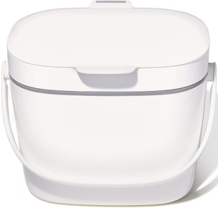 OXO, OXO - Kompost-Eimer - Weiss, OXO Good Grips Biomülleimer, 1 Behälter, Komposteimer, geruchsdicht, 6,6 Liter