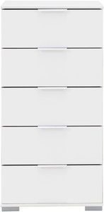 Wimex, home24 Schubladenkommode Lingga II, Livetastic Kommode 49/102/41 cm , Easy Plus A , weiss , Metall , 5 Schubladen , 49x102x41 cm , Dekorfolie,Nachbildung , Typenauswahl, Beimöbel erhältlich , 001787046081