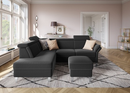 SIT&MORE, sit&more Ecksofa, sit&more Ecksofa »Vincenzo L-Form«, inklusive Kopfteilverstellung, wahlweise mit Bettfunktion, Bettkasten