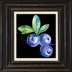 QUEENCE, queence Leinwandbild »Heidelbeeren«, queence Leinwandbild »Heidelbeeren«, Kunst-Obst-Stillleben-Obst Bilder, Premium-Leinwandstoff, Handarbeit aus Deutschland, 40x40cm